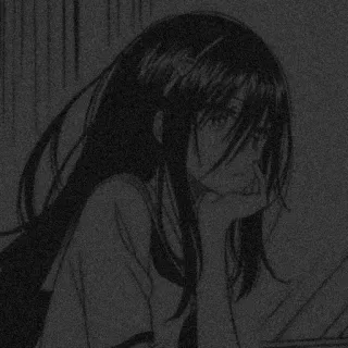 💌 41acb008 Anime, Mädchen, Traurig, Schwarzweiß, Manga, Emotional telegram sticker