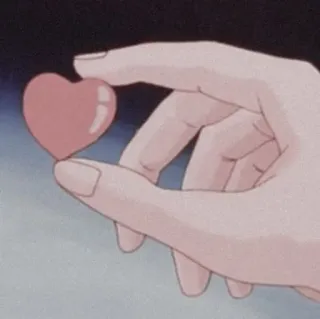 🌟 438d7ed5 corazón, mano, amor, kawaii, estético, rosa, lindo, anime telegram sticker