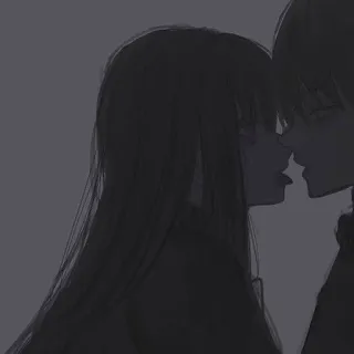 🌟 54537641 Anime, Pareja, Romance, Besos, Relación, Silueta telegram sticker
