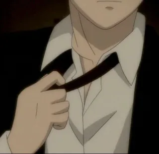 🌟 cfda1562 Anime, Hombre, Corbata, Traje, Cuello, Moda telegram sticker