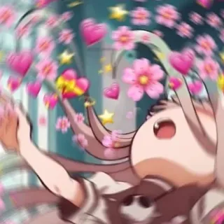 💗 2845889e anime, hearts, cute, flowers, kawaii, art telegram sticker