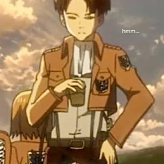 🧐 467301b7 Levi Ackerman Attack on Titan hmm... anime, character, Levi, Attack on Titan, soldier telegram sticker