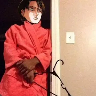 😈 5b109ef7 Levi Ackerman Attack on Titan anime, character, meme, humor, otaku telegram sticker