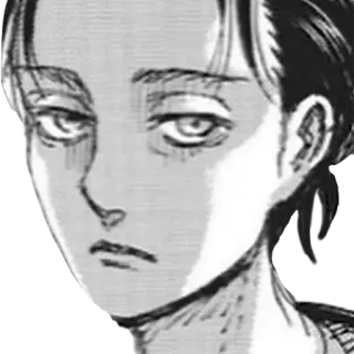 🤷‍♂️ 6b51cf04 Eren Yeager Attack on Titan anime, manga, character, eren yeager, attack on titan, sad, serious telegram sticker