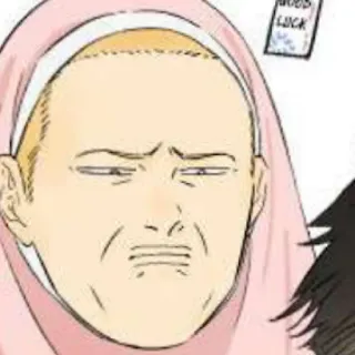 😐 94f09a5a GOOD LUCK anime, manga, cartoon, character, face, expression telegram sticker