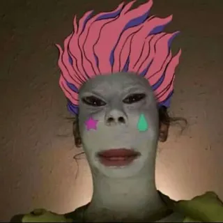 🥲 c6430e02 clown, filter, face, makeup, creepy, weird, fun telegram sticker