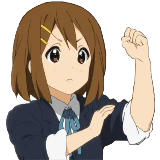 💪 4409eafa Yui Hirasawa K-On! anime, k-on, yui hirasawa, cute, cartoon telegram sticker