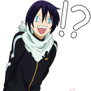 ⁉ 6e45e712 Yato Noragami anime, manga, character, noragami, yato, exclamation mark telegram sticker