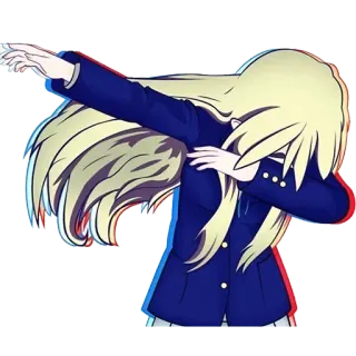 🌚 a90c568c dab, anime, girl, blonde, cartoon, school uniform telegram sticker