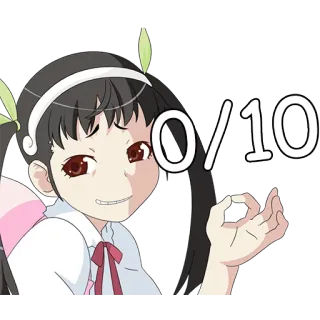 👎 b9e04eb7 0/10 anime, girl, okay hand gesture, meme, score, evaluation telegram sticker