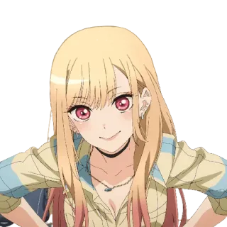 🧐 2776bd32 Marin Kitagawa My Dress-Up Darling anime, girl, blonde, cute, pretty, My Dress-Up Darling telegram sticker