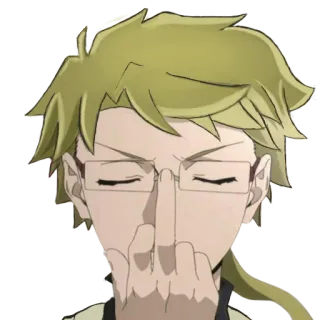 🖕 2c904bff middle finger, offensive gesture, rude, anime style, glasses telegram sticker