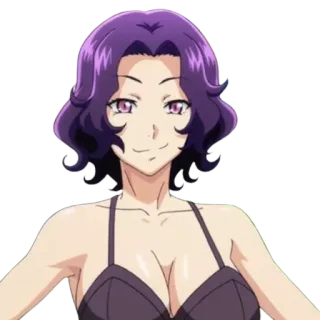 🙂 31f8a102 anime, cartoon, woman, purple hair, character, female telegram sticker
