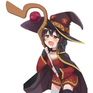 🤤 54149fc6 Megumin Konosuba anime, wizard, magic, cute, girl, konosuba, megumin telegram sticker