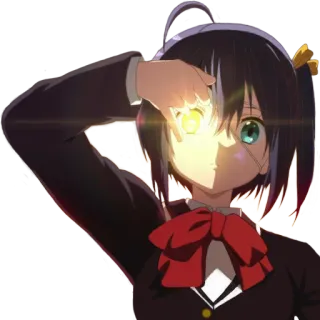 👁 b9c49b22 anime, girl, character, uniform, eye patch telegram sticker