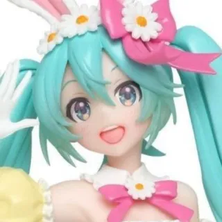 😀 83d49855 Hatsune Miku 动漫女孩, 兔耳朵, 可爱, 粉彩, 初音未来, Vocaloid telegram sticker