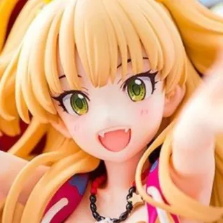 😀 85bd1fc6 动漫女孩, 卡通, 金发, 可爱, 微笑, 星星项链, 手办 telegram sticker