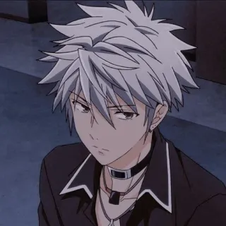 😒 09af33c3 Аниме, Манга, Персонаж, Белые волосы, Чокер, Серьги, Иллюстрация, Мультфильм whatsapp sticker