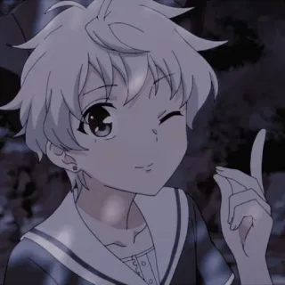 😉 1cdeb814 аниме, мультфильм, персонаж, подмигивание, мальчик, милый whatsapp sticker