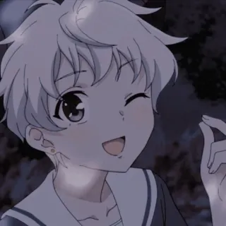 😉 b51950b5 Аниме, Манга, Мультфильм, Парень, Подмигивание, Милый whatsapp sticker