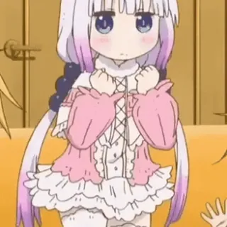 🖤 20ddceac Kanna Kamui Miss Kobayashi's Dragon Maid Animé, Kanna, Dragon, Mignon, Kawaii whatsapp sticker