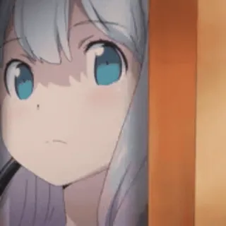 🖤 8cb921a9 Anime, Fille, Mignon, Yeux bleus, Cheveux blancs whatsapp sticker