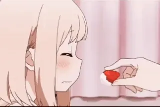 🍓 68f50b47 アニメ, 女の子, いちご, かわいい, 食べ物 telegram sticker