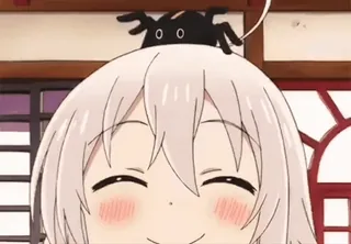 💃 a19c9abf アニメガール, かわいい, クモ, 幸せ, 笑顔 telegram sticker