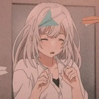 😣 e114ba82 anime, girl, sad, cute, bandage, hurt whatsapp sticker