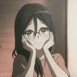 🤗 f72f3793 anime, girl, cute, glasses, smile, blush whatsapp sticker