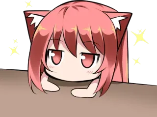 😞 063b612b 애니메이션 소녀, 고양이 귀, 귀여운, 반짝이 telegram sticker