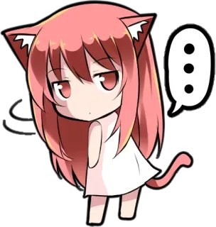 😝 0b1cead4 애니메이션, 고양이 소녀, 치비, 분홍 머리, 만화, 귀여운, 카와이 telegram sticker
