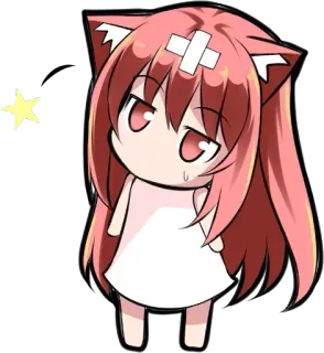 😄 6bc968ff 애니메이션, 고양이 소녀, 귀여운, 카와이 telegram sticker