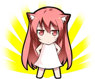 😡 9d6ba03f 애니메이션, 카와이, 치비, 고양이 귀, 귀여운 telegram sticker