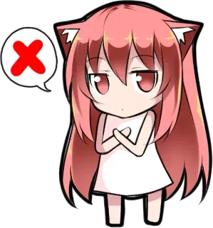 😠 bb621583 애니메이션, 카와이, 귀여운, 치비, 고양이 소녀 telegram sticker