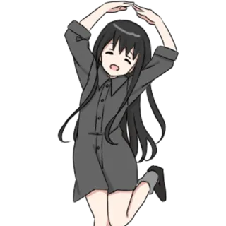 girl with long black hair @kpi_jojo telegram stickers