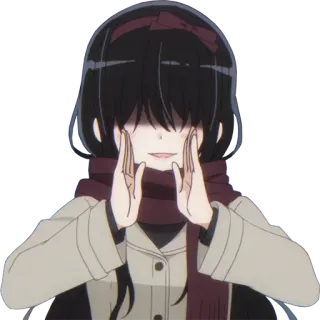 🖤 1dff7f19 อนิเมะ, เด็กผู้หญิง, การ์ตูน, ผ้าพันคอ, ผู้หญิง telegram sticker