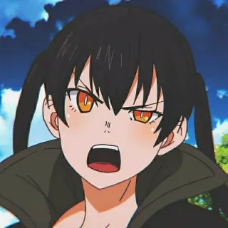 🤨 2e5514d3 Anime, Ragazza, Cartone animato, Personaggio, Arrabbiato/a, Ritratto telegram sticker