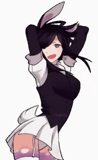 💃 e504c946 Anime, Meisje, Konijn, Oren, Schattig, Cartoon telegram sticker