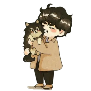 🍄 32a94766 dessin animé, chien, mignon, personne, animal, animal de compagnie whatsapp sticker