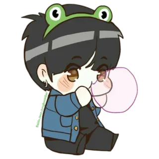 🍄 9b273967 Anime, Grenouille, Chewing-gum, Mignon whatsapp sticker
