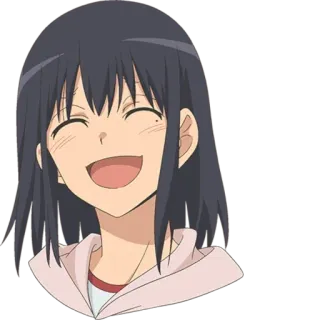 😄 1b216fc6 Anime, Fille, Joyeux, Sourire whatsapp sticker