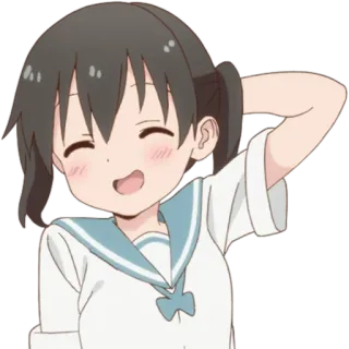 😅 f3bba60c anime, fille, souriant, joyeux, mignon whatsapp sticker