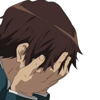 🤦‍♂️ f9ffd32b animé, triste, déprimé, pleurer, émotion, facepalm whatsapp sticker