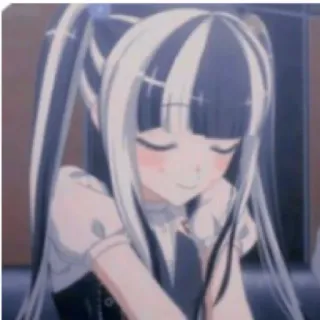 🥢 0de23fd6 Anime Mädchen, Schwarzweiß Haar, Süß, Illustration, Kawaii, Manga telegram sticker