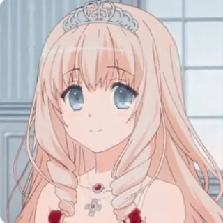 🥢 3c53dc24 Anime, Mädchen, Prinzessin, Tiara, Kleid, Cartoon telegram sticker