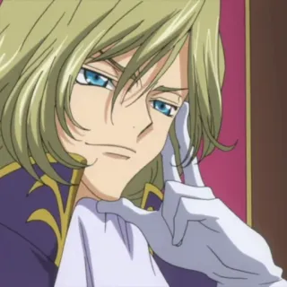 🧩 0141562c Schneizel el Britannia Code Geass อนิเมะ, ตัวละคร, ผมสีบลอนด์, ถุงมือ, Code Geass whatsapp sticker