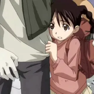 🧩 41d39660 อนิเมะ, ผู้หญิง, เด็ก, กลัว, กระเป๋าเป้ whatsapp sticker