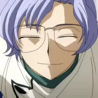 🧩 5ba53b42 อนิเมะ, แว่นตา, รอยยิ้ม, ตัวละคร whatsapp sticker