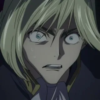 🧩 65785f5a อนิเมะ, ผมบลอนด์, สีหน้า, ใบหน้า, ภาพเหมือน whatsapp sticker